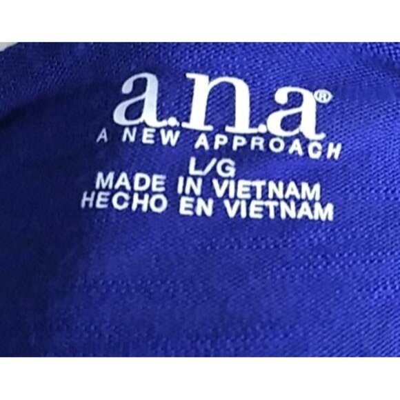 A New Approach Womens Ruched V-Neck Royal Blue 3/4 Sleeve Top Size Large - Picture 6 of 7